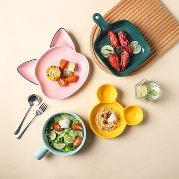 Cute Children's Dividing Tableware Supporting Household Baking Tray And Baking Bowl