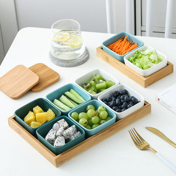 Dried fruit divided grid plate snack plate platter