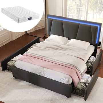 Wooden Storage Bed Bed Frame Size 160cmx200cm