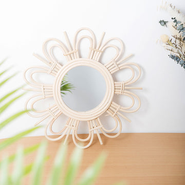 Wicker Creative Decorative Wall Makeup Mirror