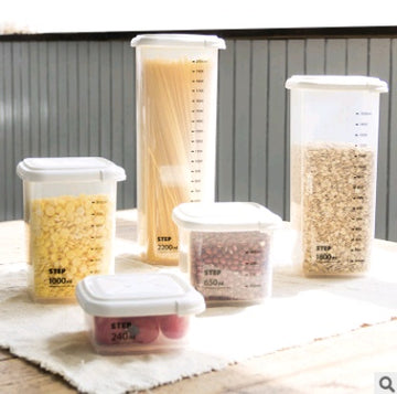 Food sealed cans can measure kitchen plastic transparent refrigerator storage box grain cereal storage box