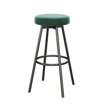 Modern Glam Upholstered Faux Velvet Bar Stool Emerald