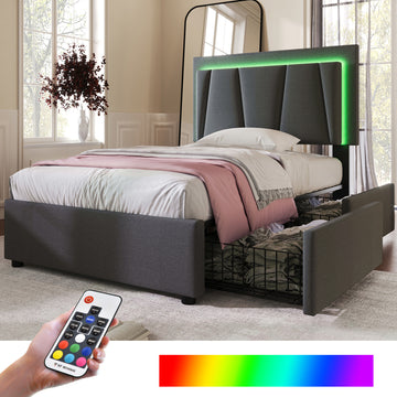 Wooden Storage Bed Bed Frame Size 90cmx200cm