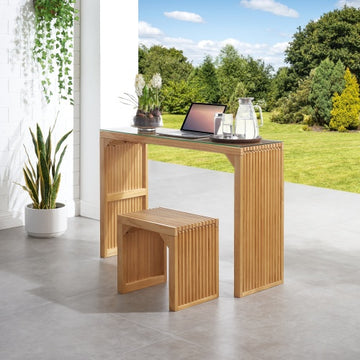 Pine Dining Bench And Table, Indoor Wood Bench For Entryway,Living Room,Kitchen And Bedroom Table And Bench Set Nature, Bench Table Small Tempered Glass Included