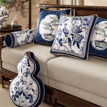 Chinese Style Blue And White Porcelain Pillow Bedroom Bedside