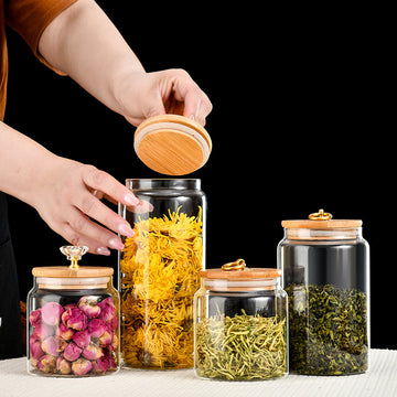 Glass Sealed Tin Tea Tin Food Grade Transparent Storage Tin