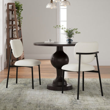 Upholstered Dining Chairs With Metal Legs Set Of 2,Beige