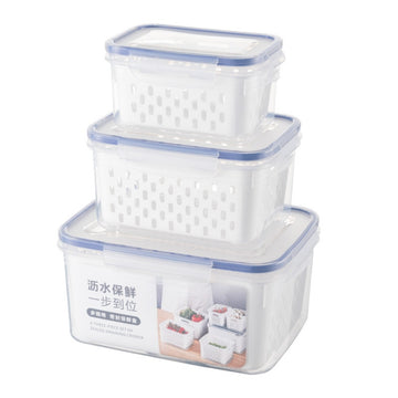 1Pc/3Pcs Fruit Vegetable Storage Containers for Fridge Produce Saver Containers with Lid Colander Refrigerator Organizer Bins Produce Keepers