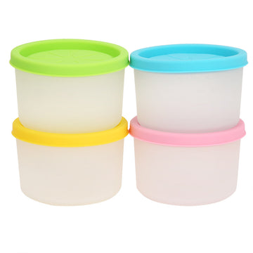 4Pcs/Set Silicone Juice Food Storage Cup Box Containers for Baby Infant Children (120ml)
