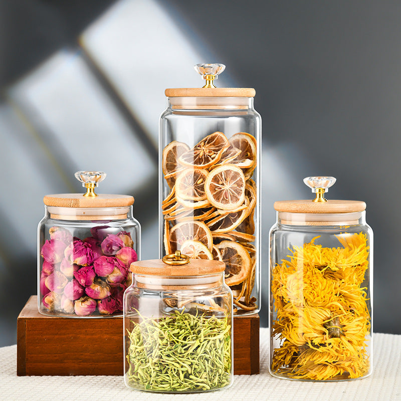 Glass Sealed Tin Tea Tin Food Grade Transparent Storage Tin