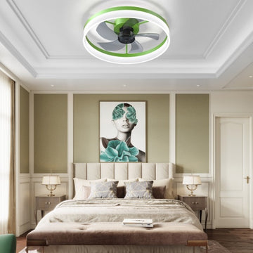 Ceiling Fan With Light Dimmable LED Recessed Mount Slim Modern Ceiling Fan Unavailable Platforms- Temu