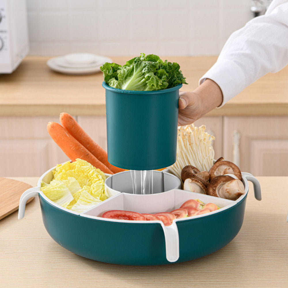 Hot Pot Platter Vegetable Water Basket Can Be Rotated To Drain