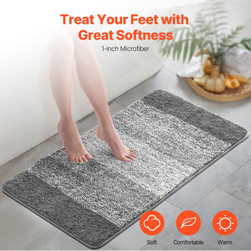 Bathroom Rug Absorbent Soft Bath Mat Machine Washable Quick Dry Non-Slip