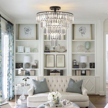Large Black Crystal Chandelier, Contemporary Style Chandelier, Dining Room, Living Room, Bedroom - Bulb Not Included Unavailable Platforms- Temu