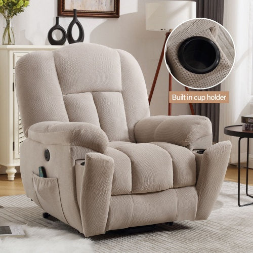 Power Lift Recliner Chair Recliners For Elderly With Heat And Massage Recliner Chair For Living Room With Infinite Position And Side Pocket,USB Charge Port