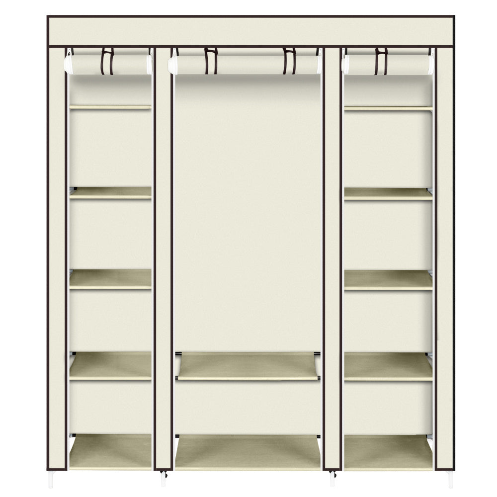 Non-woven Wardrobe 5 Layers 12 Compartments 150x45x175-beige