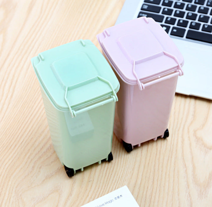 Multifunctional Plastic Storage Bin Desktop Trash Can