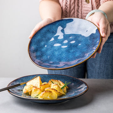 Retro Steak Western Dinner Plate Large Platter, Household Ceramic Dish Plate