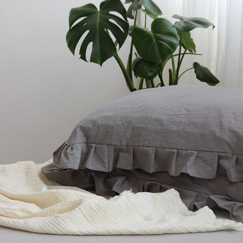 Pure Cotton Ruffled Pillowcase, A Pair Of Single Pillowcases