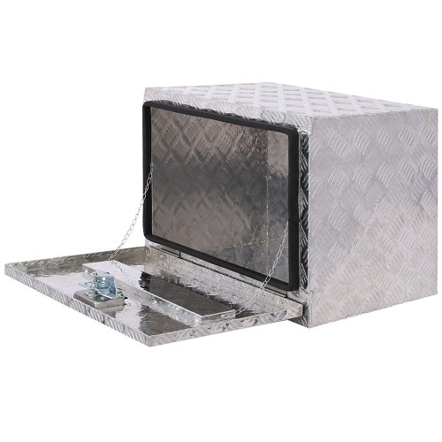 24inch Aluminum Tool Box,heavy Duty Truck Bed Tool Box,outdoor Trailer Pickup Storage Tool Box,RV Storage Organizer,underbody Box W  Lock Keys,silver