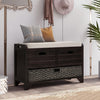 Storage Stool With Detachable Basket And 2 Drawers