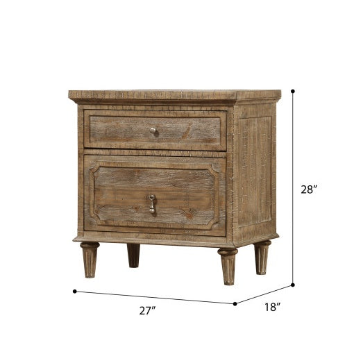 Wallace Bay Ludin Taupe 2-Drawer Nightstand