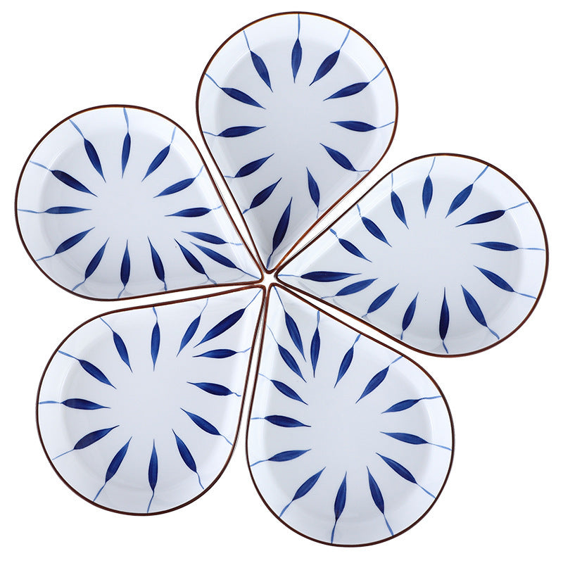 Round Table Fan-shaped Household Japanese Chinese Ceramic Platter