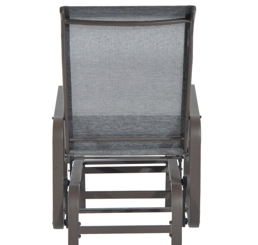 Gliding Rocking Chair, Patio Swinging Chair With Smooth Rocking Arms And Lightweight Construction For Patio Backyard, Gray