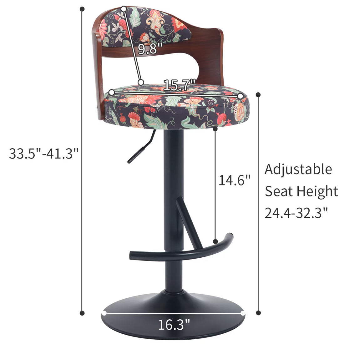 Solid Wood Swivel Bar Stool