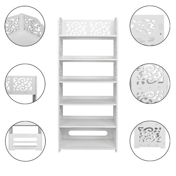 Wood Plastic Board-6 Layer Carved Shoe Rack