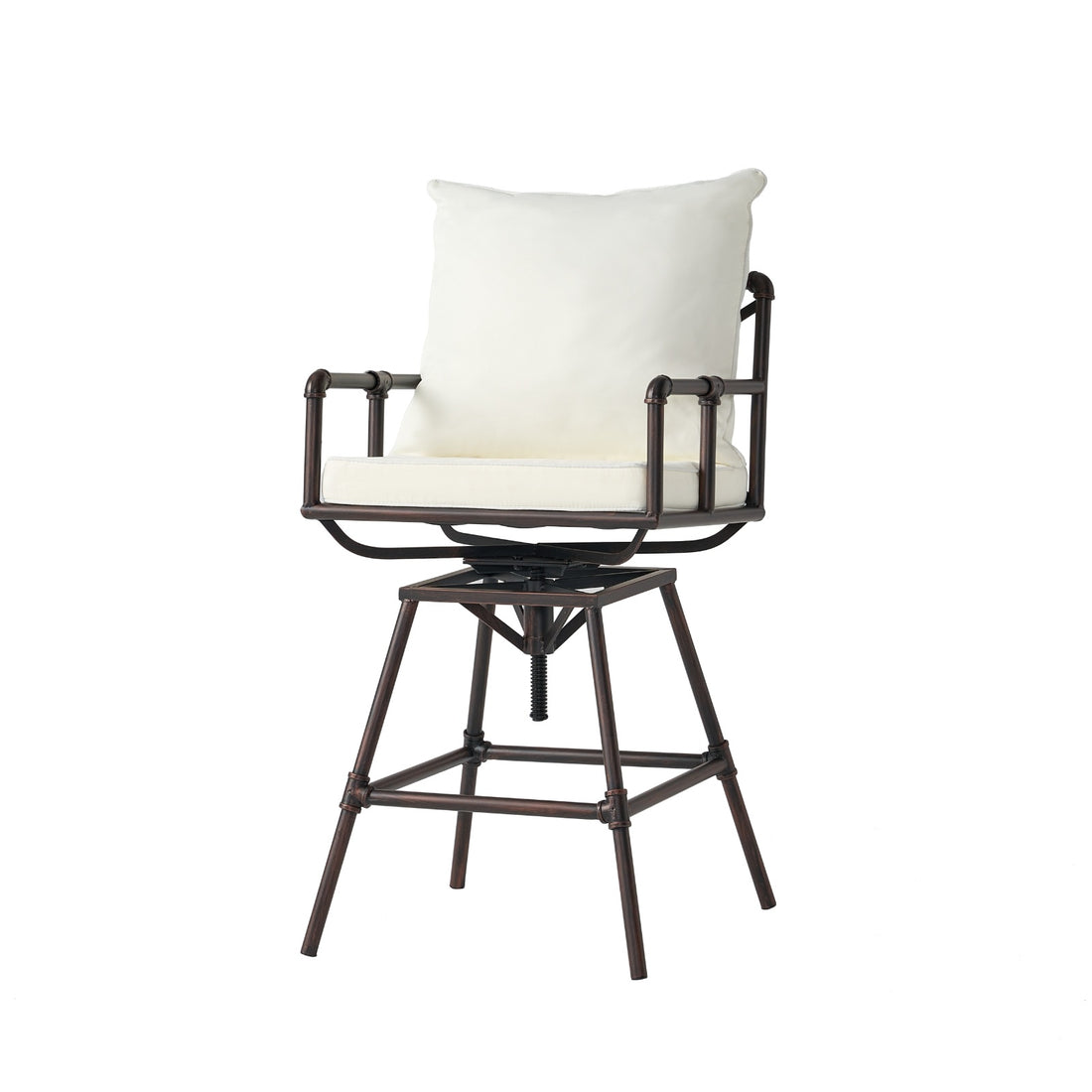 Outdoor Terrace Rotating Soft Cushion Adjustable Height Bar Stool Adjustable Height