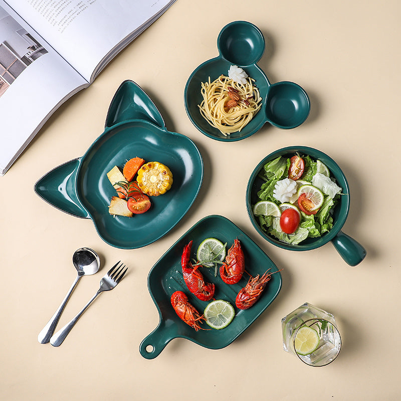 Cute Children's Dividing Tableware Supporting Household Baking Tray And Baking Bowl