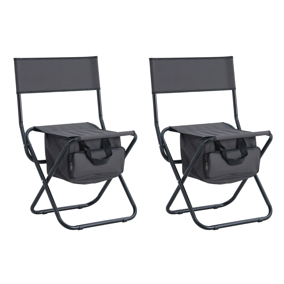 2-Piece Folding Outdoor Chair With Storage Bag For Camping & Picnics