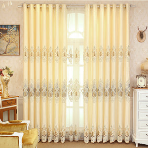 Crown European Embroidery Cloth Mesh Curtains Living Room Bedroom Simple