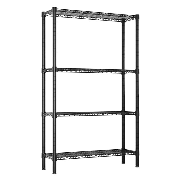 Four Layer - Metal Storage Rack Without Wheels, Black Spray Painted