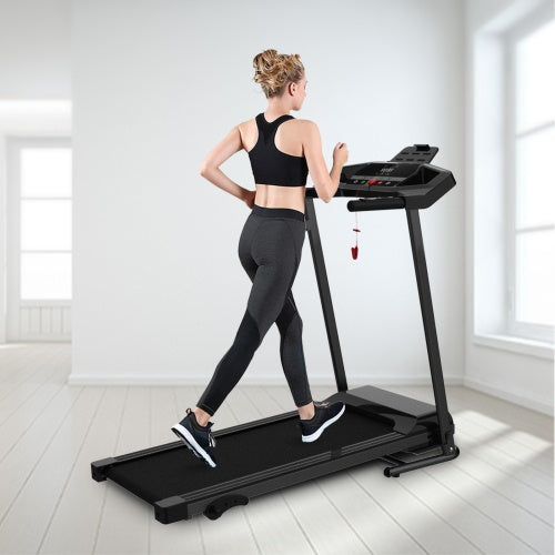 Motorized Electric Treadmill For Home - 3 Level Manual Inclination & Foldable Running Machine With 12 Programs With Phone Holder