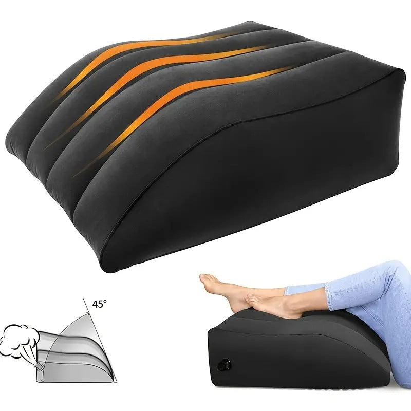 Calf Pillow Slope Leg Pad PVC Material Inflatable Leg Pillow Portable Soft Flocking
