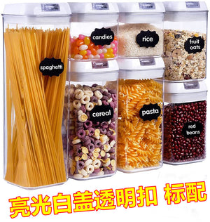 Kitchen Cereals Transparent Sealed Plastic Cans