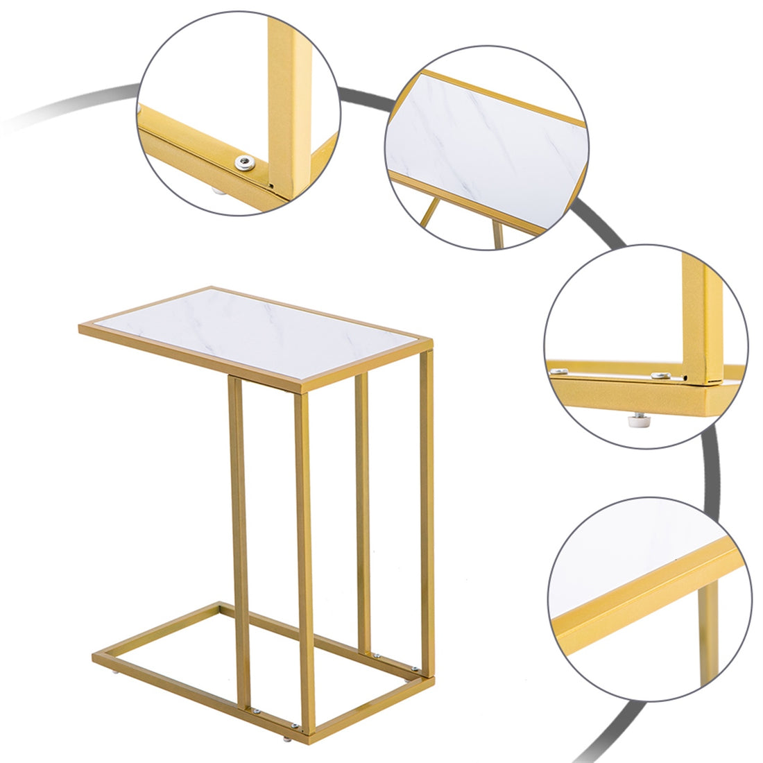 White Marble Collection, Side Table, Lazy Table