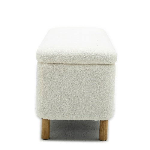 Basics Upholstered Storage Ottoman And Entryway Bench White