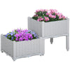 Outsunny 2 Piece Raised Garden Bed With Legs, Self-Watering Planter Box Raised Bed To Grow Flowers, Herbs  Vegetables, Gray