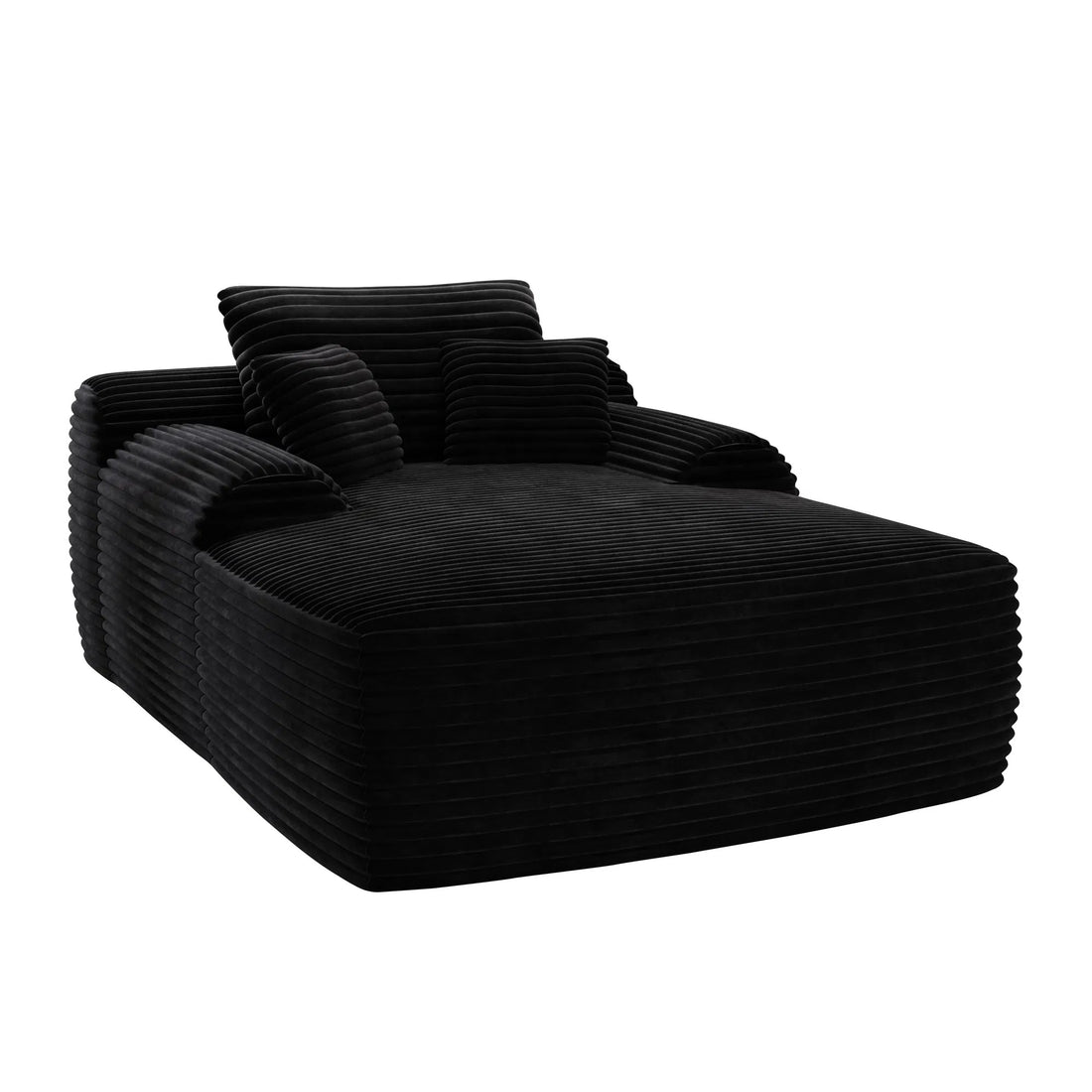 Chaise Lounge Chair, Couches For Living Room, Oversized Upholstered Sleeper Indoor, Cloud Sofa Bed Indoor Deep Seat, No Assembly Required Corduroy Black