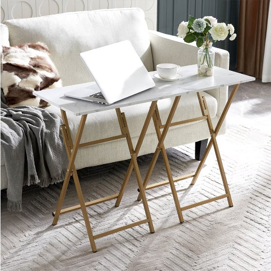 2 Pcs Folding TV Tray Table Set