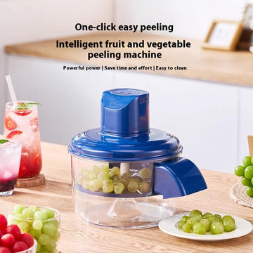 Grape Peeling Machine, Electric Garlic Peeler Machine, 2025 New Automatic Small Fruit Peeling Tool for Elderly, Rechargeable Commercial Smart Fruit Machines for Grapes, Garlic, Tomato, Cherry (Blue)