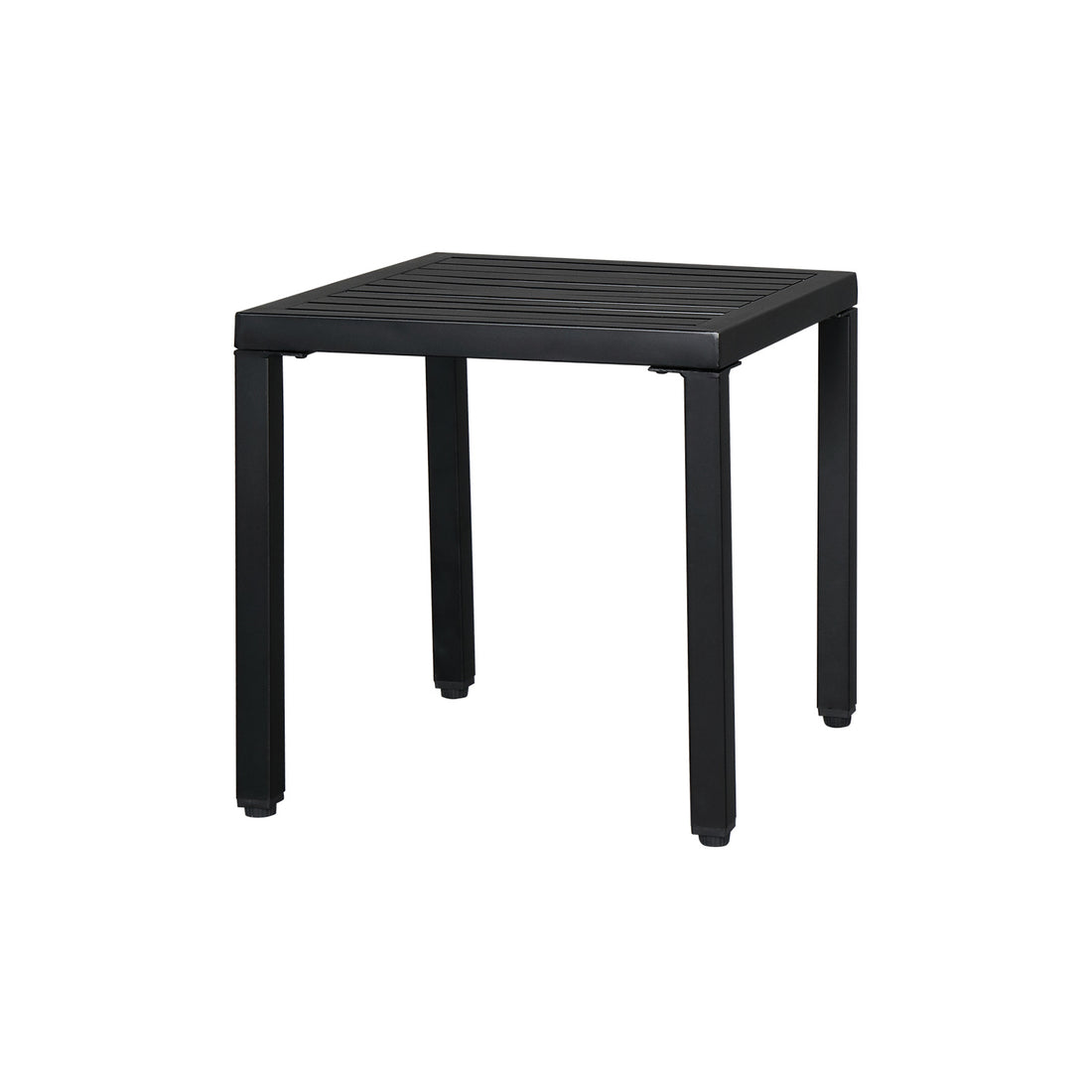 Black Courtyard Side Table, 48x48x46cm With Lifting Feet