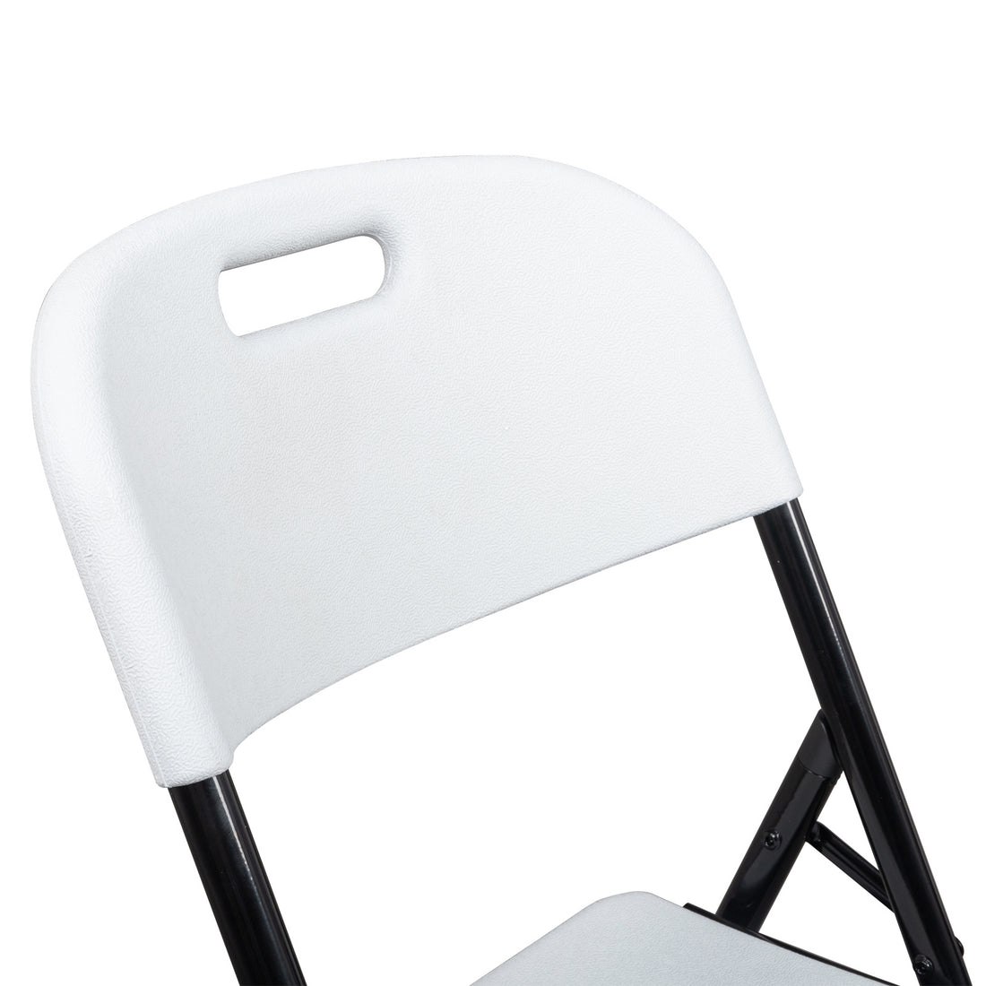 6pcs White Blow Molded Curved Back Seat Plastic Folding Chair For Courtyard