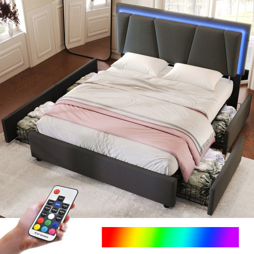 Wooden Storage Bed Bed Frame  Size  160cmx200cm