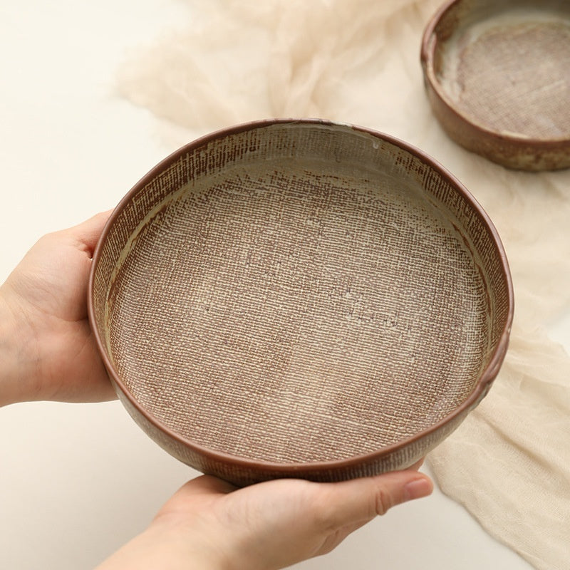 Retro Ceramic Deep Plates Creative Household Plate