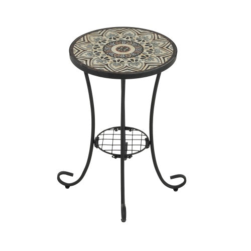 Patio Side Table With Shelf
